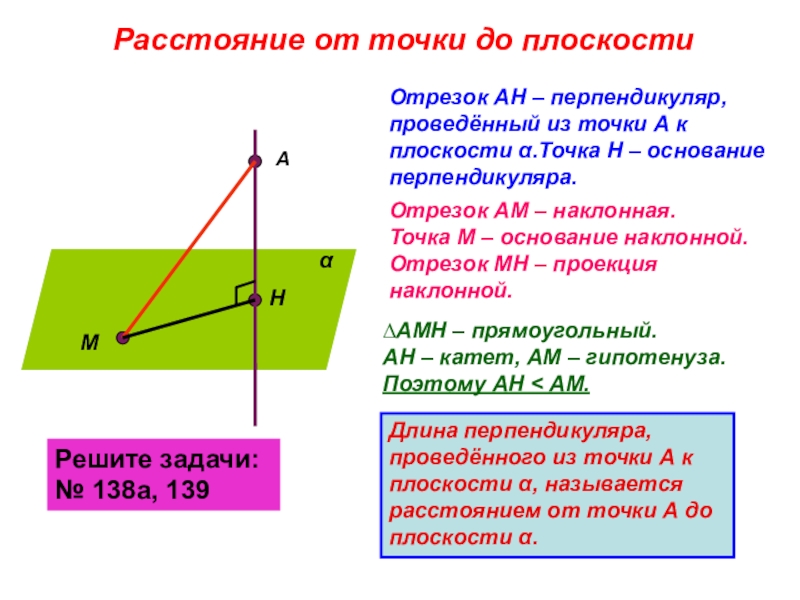 Длина перпендикуляра в треугольнике