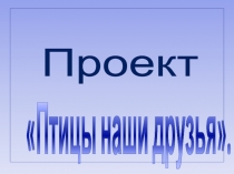 Презентация проекта Птицы наши друзья