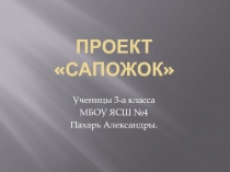 Проект-Сапожок Пахарь Саши 2018-19