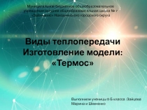 Презентация по литературе на тему Виды теплопердачи ( 8 класс)