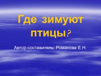 Презентация к уроку окружающего мира на тему Где зимуют птицы
