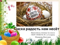Пасха радость нам несет