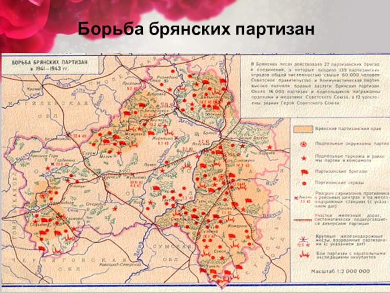 Партизанское движение в годы великой отечественной войны карта