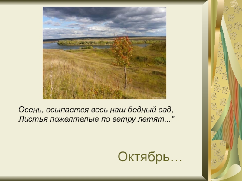 Осень обсыпается весь наш бедный. Осенью обсыпается весь наш бедный сад. Осенью осыпается весь наш бедный сад листья пожелтелые по ветру летят. Осень осыпается наш бедный. Осень осыпается весь наш.