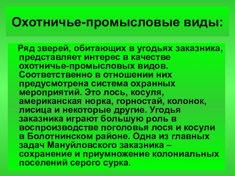 Промысловые животные презентация