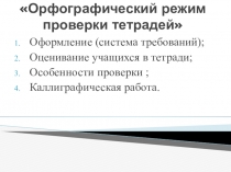 Орфографический режим проверки тетрадей