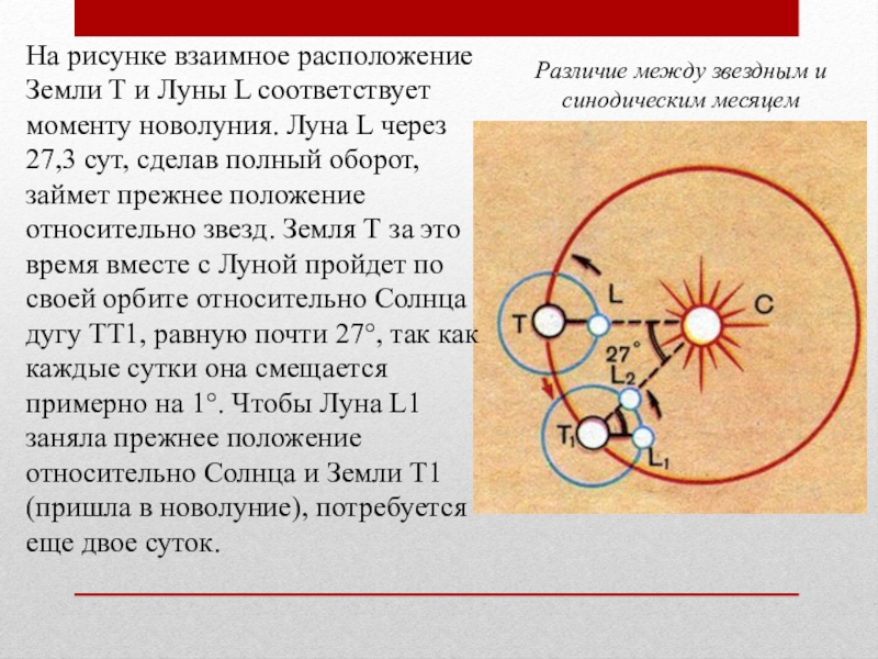 На рисунке показано расположение солнца земли и луны в некоторый момент времени