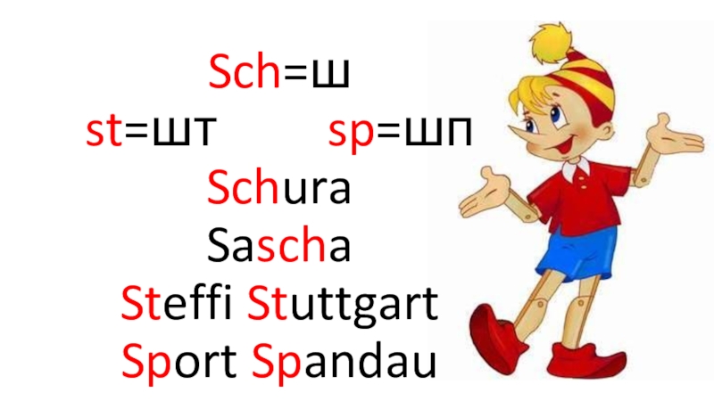 Презентация Презентация по немецкому языку на тему sch,st,sp (2 класс)
