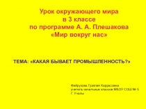 Презентация по окружающему миру на тему Какая бывает промышленность