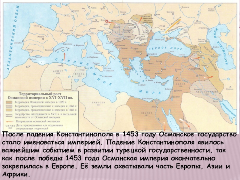 После падения Константинополя в 1453 году Османское государство стало именоваться империей. Падение Константинополя явилось важнейшим событием в