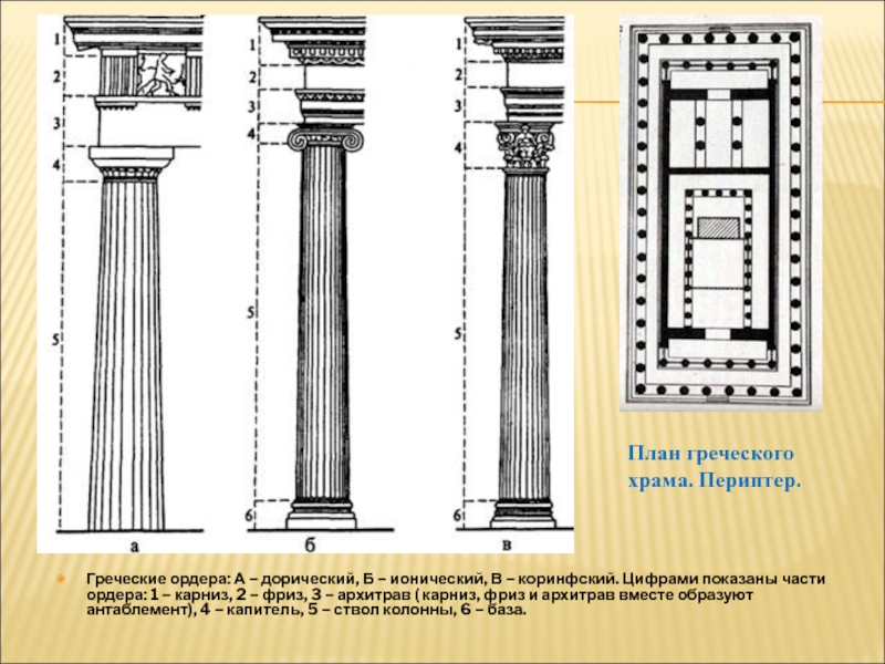 Типы храмов греции. Греческие ордера дорический ионический Коринфский. Коринфский ордер храм Греция. Храм периптер древняя Греция ордер. Ордерная система древней Греции.