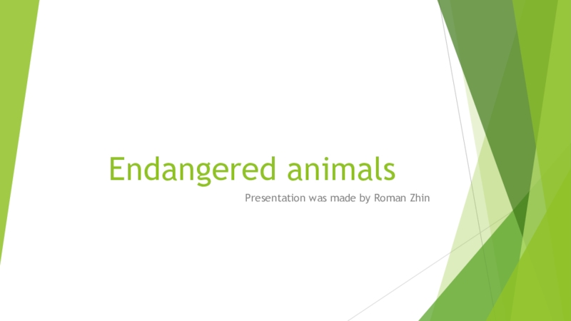 Презентация по английскому языку на тему Endangered animals (9 класс)