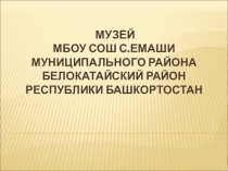 Исторический музей МБОУ СОШ с.Емаши