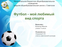 Презентация по теме Футбол - мой любимый вид спорта