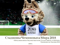 Презентация по физической культуре Стадионы ЧМ - 2018