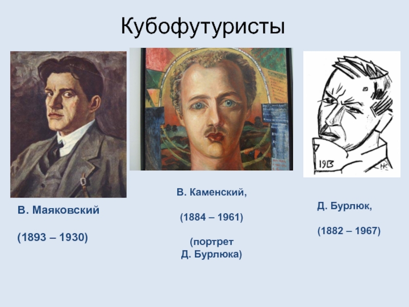 Кубофутуристы. Бурлюк портрет Каменского. Кубофутуристы Маяковский. Поэты кубофутуристы. Бурлюк портрет Маяковского.