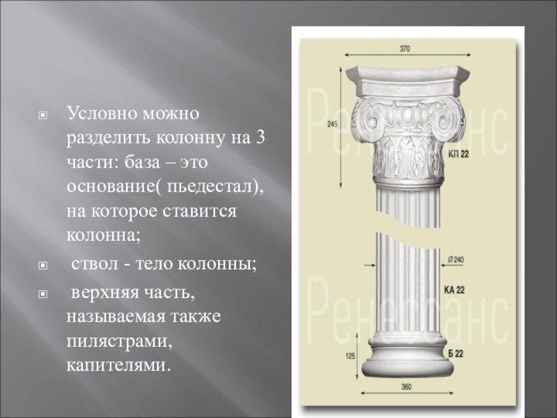 Как называется часть колонны изображенная на рисунке