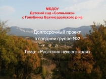 Презентация проекта в средней группе Растения нашего края