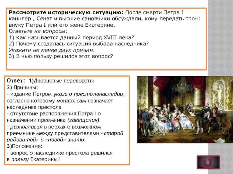 Рассмотрите историческую ситуацию связанную с началом политики