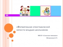 Презентация к статье Формирование орфографической зоркости в начальной школе