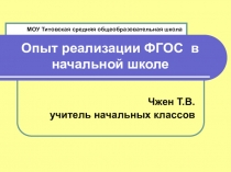 Опыт реализации ФГОС в начальной и основной школе