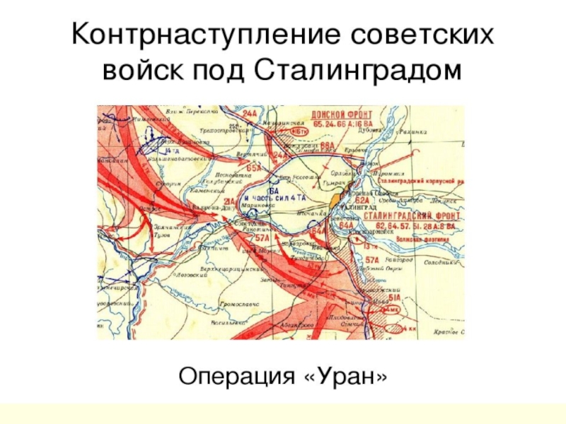 План контрнаступления советских войск под сталинградом имел кодовое название
