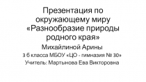 Презентация по окружающему миру Разнообразие природы родного края