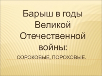 Презентация по историческому краеведению: Барыш в годы Великой Отечественной войны