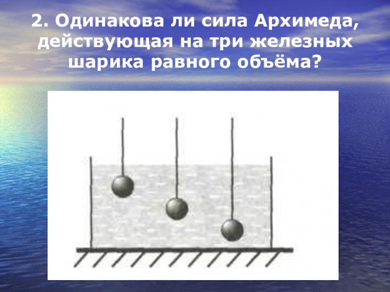 Одинаковая сила. Силы действующие на металлические шарики. Сила Архимеда для шарика. Одинакова ли сила Архимеда. Сила Архимеда действующая на шарик.