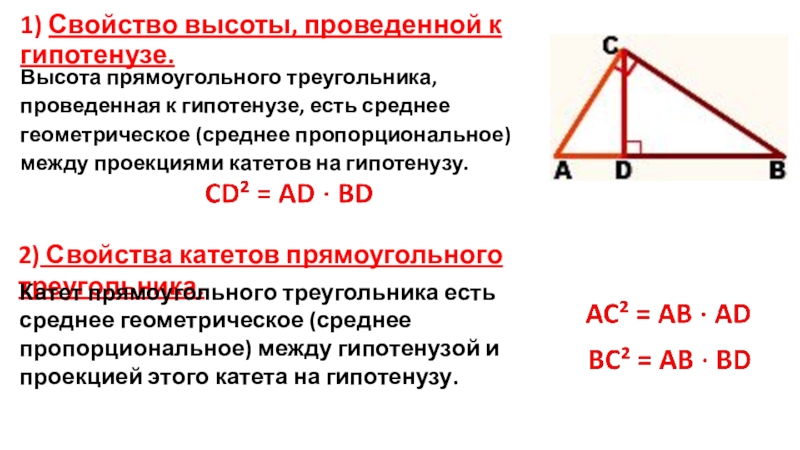 Свойство высоты треугольника проведенной из вершины