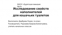 Исследование свойств наполнителей для кошачьих туалетов