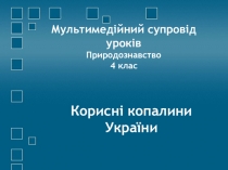 Презентація з природознавства Корисні копалини рідного краю