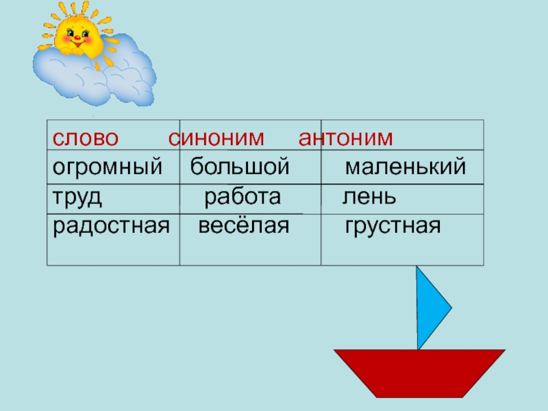 Огромные противоположное слово