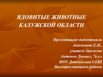 Ядовитые животные Калужской области