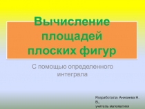 Презентация по математике Вычисление площадей плоских фигур с помощью определенного интеграла (интерактивный плакат)
