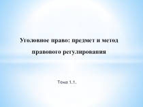 Предмет и метод уголовного права как отрасли российского права