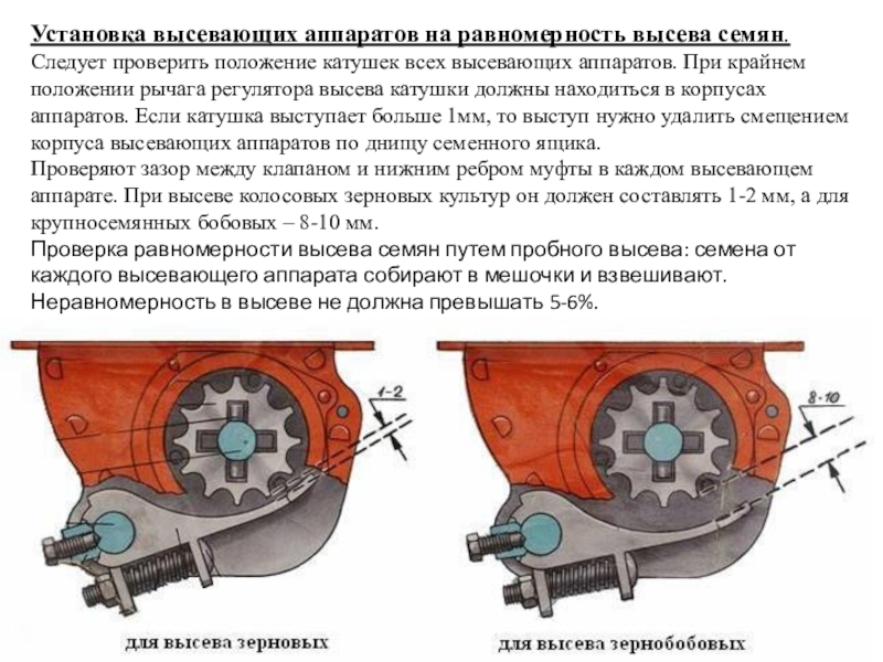 Установка аппарата. Катушечный высевающий аппарат устанавливается на. Катушечный высевающий аппарат Назначение. Катушечно-желобчатый высевающий аппарат. Регулировка катушечного высевающего аппарата.