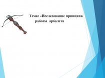 Презентация по физике на тему Силы упругости арбалета (7 класс).