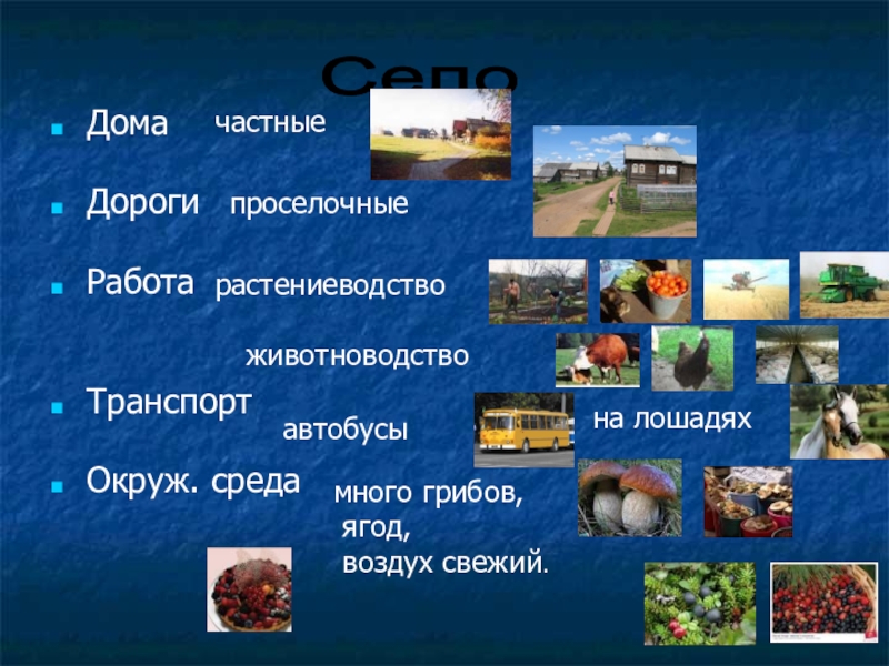 Город село 2 класс презентация. Город и село презентация. Село для презентации.