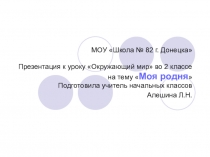 Презентация к уроку - проекту Моя родня