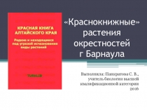 Презентация к урокам биологии и экологии Краснокнижные растения окрестностей Барнаула