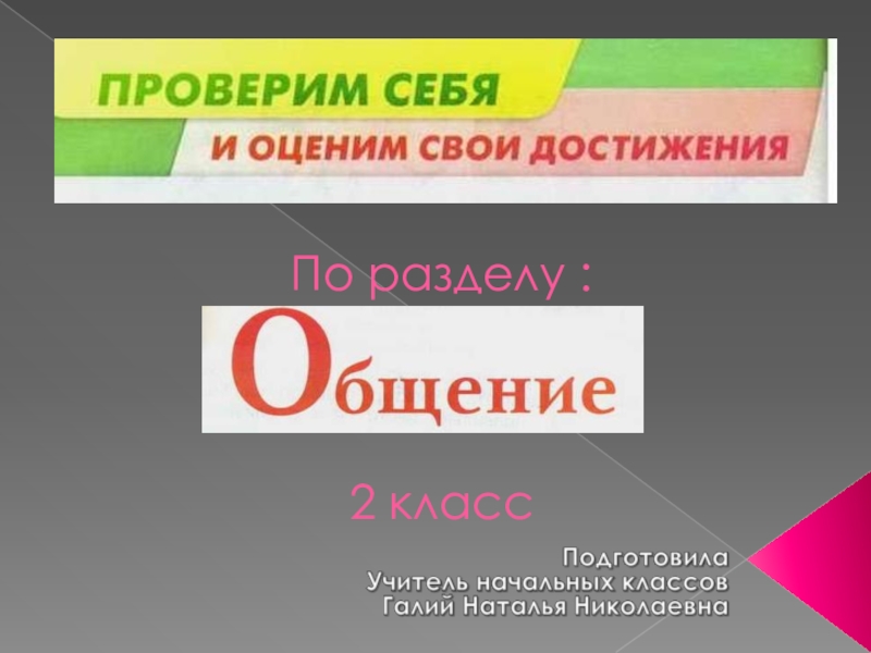 Проверим себя и оценим свои достижения по разделу общение 2 класс презентация