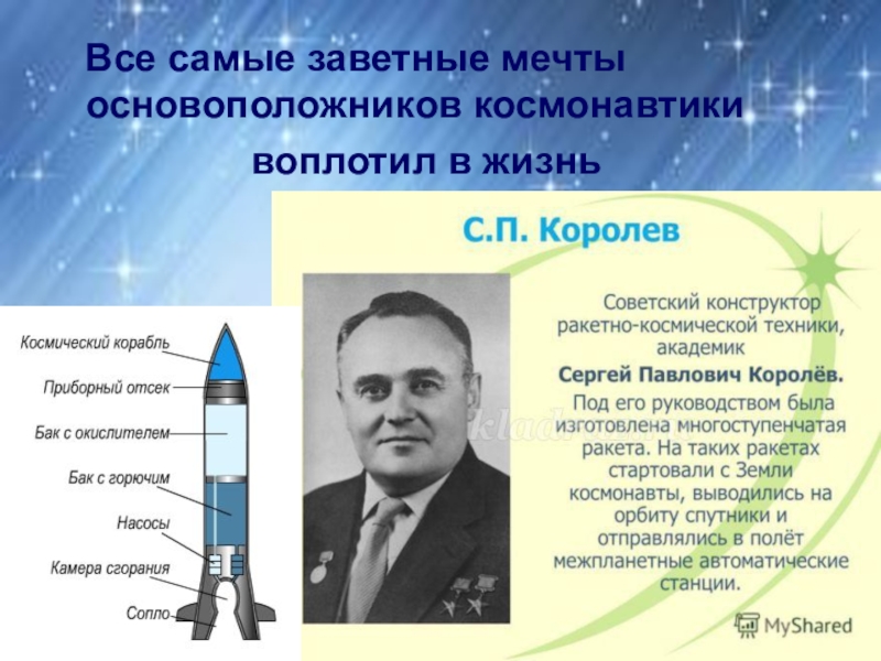 Создатель первой космической ракеты
