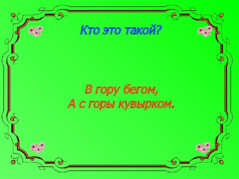 В гору бегом с горы кувырком. В гору бегом а с горы кувырком. В гору бегом а с горы кувырком загадка. Отгадать загадку в гору бегом с горы кувырком. Загадка в гору бегом а с горы кувырком отгадка.