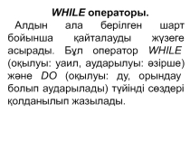 While операторы 9 сынып