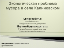 Мусор как один из фактов загрязнения