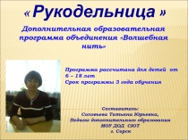 Дополнительная образовательная программа объединения