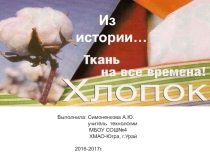 Презентация по технологии на тему История хлопка