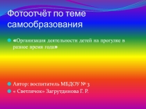 Презентация . Организация прогулки в ДОУ.
