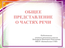 Презентация к уроку русского языка по теме Общее представление о частях речи